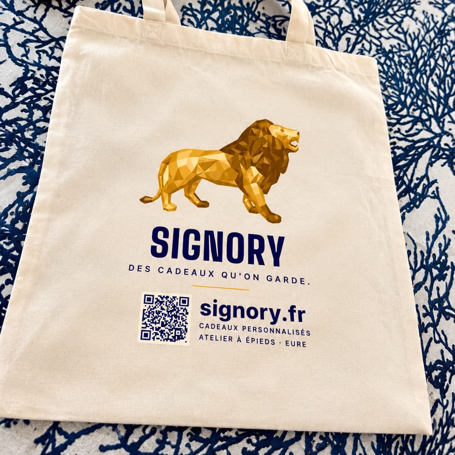 Cotton tote bag, DTF printing (illustrative image)